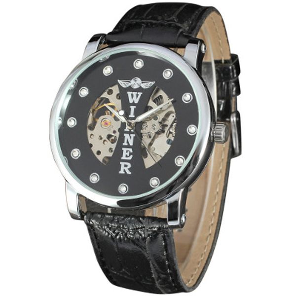 montre homme brand watch men luxury mechanical skeleton hand wind mechanical watches men's fashion leather wristwatches, Slivery;brown
montre homme brand watch men luxury mechanical skeleton hand wind mechanical watches men's fashion leather wristwatches, Slivery;brown