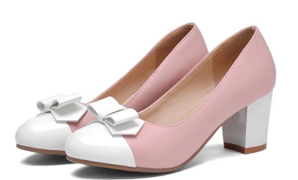 2019 women's shoes in spring and autumn with new style high heel coarse heel round head bowknot @2115, Black
2019 women's shoes in spring and autumn with new style high heel coarse heel round head bowknot @2115, Black