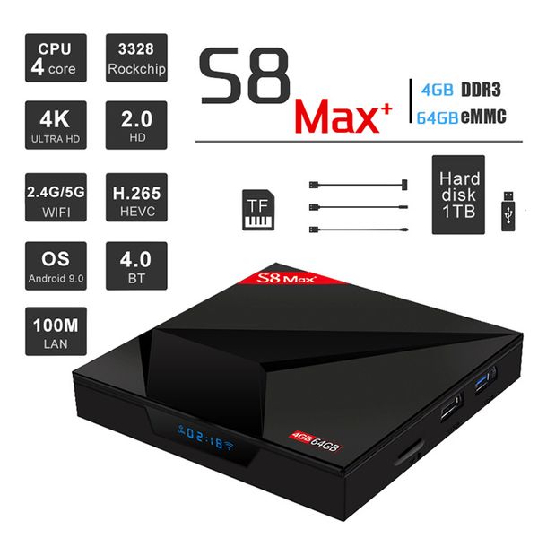2019 New S8 MAX plus 4GB 64GB Android 9.0 TV Box 2.4G 5.8G WIFI Bluetooth 18.0 IPTV Media Player PX H96X MAX
2019 New S8 MAX plus 4GB 64GB Android 9.0 TV Box 2.4G 5.8G WIFI Bluetooth 18.0 IPTV Media Player PX H96X MAX