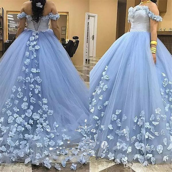 Sky Blue 3D Flowers Quinceanera Dresses 2019 Swertheart Sexy Evening Dress Ball Gown Evening Gowns vestidos de quinceañera Sweet 16 Dress
Sky Blue 3D Flowers Quinceanera Dresses 2019 Swertheart Sexy Evening Dress Ball Gown Evening Gowns vestidos de quinceañera Sweet 16 Dress
