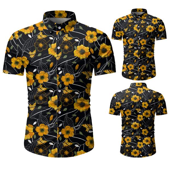 men's brand's new summer hawaiian beach short sleeve holiday print shirt in european and american sizes shirt men, White;black
men's brand's new summer hawaiian beach short sleeve holiday print shirt in european and american sizes shirt men, White;black