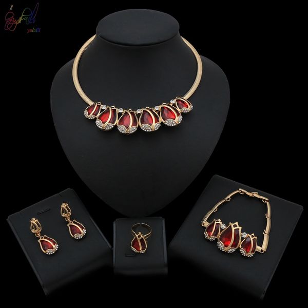 yulaili new arrival jewelry sets necklace bracelet earrings ring for women african costume accessories wholesale, Black
yulaili new arrival jewelry sets necklace bracelet earrings ring for women african costume accessories wholesale, Black