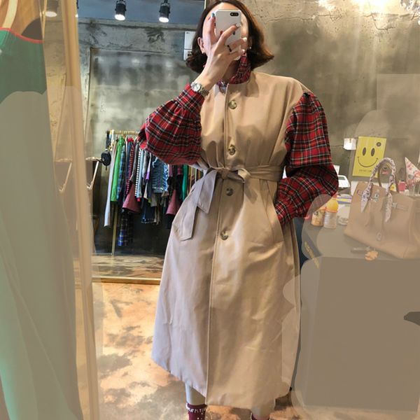 korean style 2019 autumn trench coat for women wild long sleeve windbreaker female casual fashion women clothing z860, Tan;black
korean style 2019 autumn trench coat for women wild long sleeve windbreaker female casual fashion women clothing z860, Tan;black
