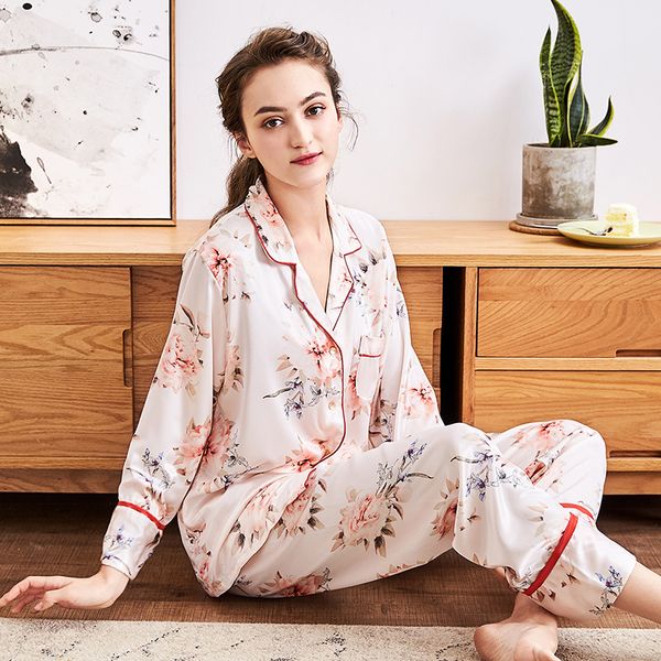 new silk pajamas for women satin pyjamas sets long sleeves turn-down collar pocket pants imitation silk sleepwear, Blue;gray
new silk pajamas for women satin pyjamas sets long sleeves turn-down collar pocket pants imitation silk sleepwear, Blue;gray