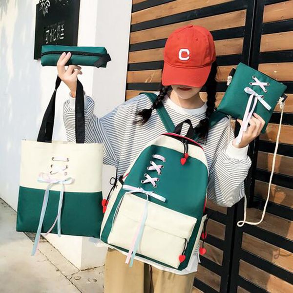 4pcs/set women lovely school backpack canvas backpack schoolbag for teenager girls shoulder bag pencil case mochila
4pcs/set women lovely school backpack canvas backpack schoolbag for teenager girls shoulder bag pencil case mochila