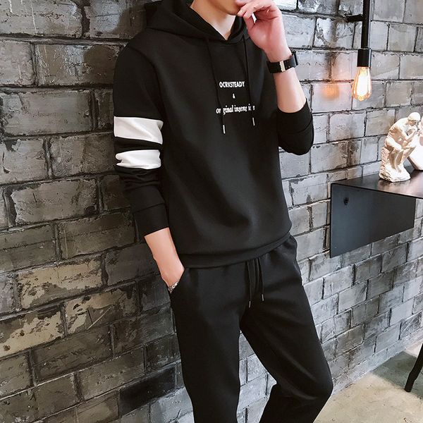 men autumn sportswear sets sweatshirts+sweatpants hooded pullovers new fashion men casual sets size 3xl, Gray 
men autumn sportswear sets sweatshirts+sweatpants hooded pullovers new fashion men casual sets size 3xl, Gray