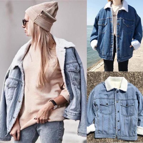 running jackets 2021 women winter denim jacket basic coat cowboy jeans long sleeve loose warm outfit casual bomber, Black;red
running jackets 2021 women winter denim jacket basic coat cowboy jeans long sleeve loose warm outfit casual bomber, Black;red