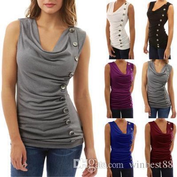 s-xxxl 12 colors women plus size summer casual tank pleated button t-shirt v neck cotton blend camisole home clothes vest, White
s-xxxl 12 colors women plus size summer casual tank pleated button t-shirt v neck cotton blend camisole home clothes vest, White