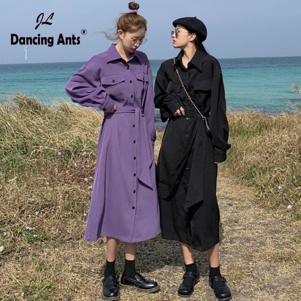 woman dress long sleeve turn-down collar chiffon shirt dresses kpop single breasted loose casual female long vestido 2020 spring, Black;gray
woman dress long sleeve turn-down collar chiffon shirt dresses kpop single breasted loose casual female long vestido 2020 spring, Black;gray