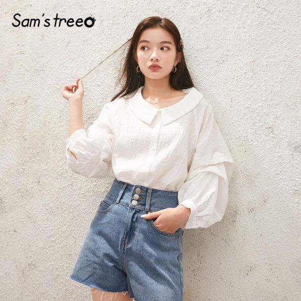sam's tree white solid peter pan collar casual chiffon women shirts 2020 summer new vintage puff sleeve korean girly sweet
sam's tree white solid peter pan collar casual chiffon women shirts 2020 summer new vintage puff sleeve korean girly sweet