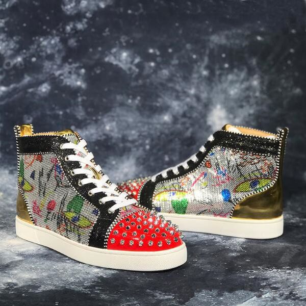 париж 2020 кристалл high top шипы мужчины, женщины кроссовки квартиры класса люкс, дизайнерские кружевные туфли с блестками граффити партия, Black
париж 2020 кристалл high top шипы мужчины, женщины кроссовки квартиры класса люкс, дизайнерские кружевные туфли с блестками граффити партия, Black