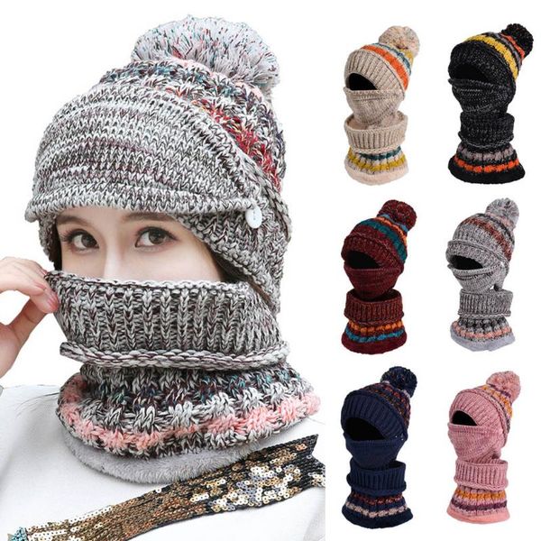 fashion woman knit hat and scarf set hairball pom hats female thick winter warm cute girls collar warm earmuffs, Black
fashion woman knit hat and scarf set hairball pom hats female thick winter warm cute girls collar warm earmuffs, Black
