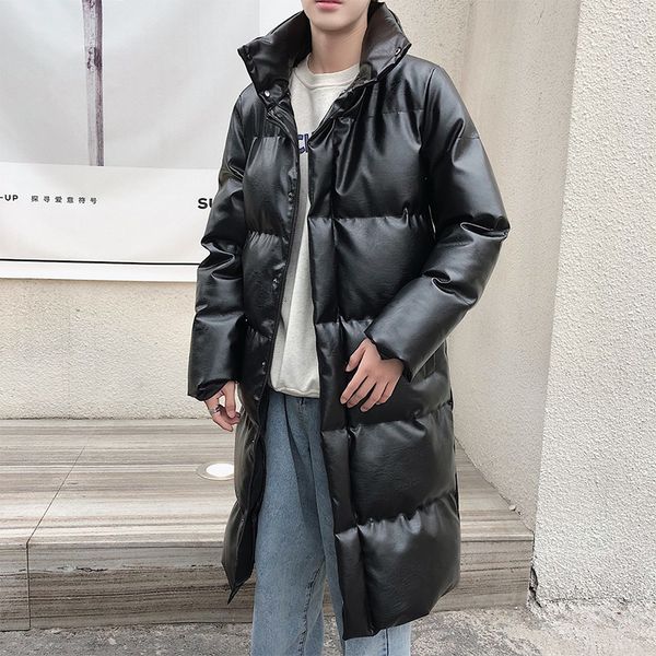 new men's winter outdoor warm jacket fashion pu leather jacket stand collar long thick black coat
new men's winter outdoor warm jacket fashion pu leather jacket stand collar long thick black coat