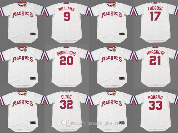 texas 9 ted williams 17 jim fregosi 20 jeff burroughs 21 mike hargrove 32 david clyde 33 frank howard baseball jersey, Blue;black
texas 9 ted williams 17 jim fregosi 20 jeff burroughs 21 mike hargrove 32 david clyde 33 frank howard baseball jersey, Blue;black
