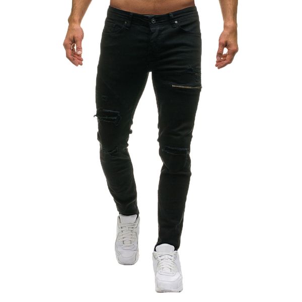 mens skinny denim stylish zipper soft and comfortable jeans casual holes denim pants l50/0211, Black
mens skinny denim stylish zipper soft and comfortable jeans casual holes denim pants l50/0211, Black
