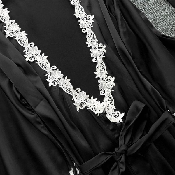 womens plus size summer faux silk 5 piece pajamas set crochet floral lace applique trim sleepwear solid color nightgown babydoll, Black;red
womens plus size summer faux silk 5 piece pajamas set crochet floral lace applique trim sleepwear solid color nightgown babydoll, Black;red
