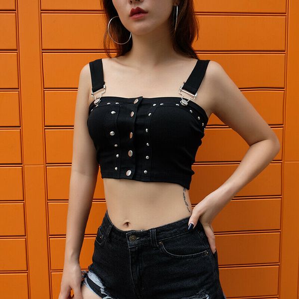 hirigin women vest casual button short cool fashion ladies sleeveless cami streetwear 2019 new arrival solid black top, White
hirigin women vest casual button short cool fashion ladies sleeveless cami streetwear 2019 new arrival solid black top, White
