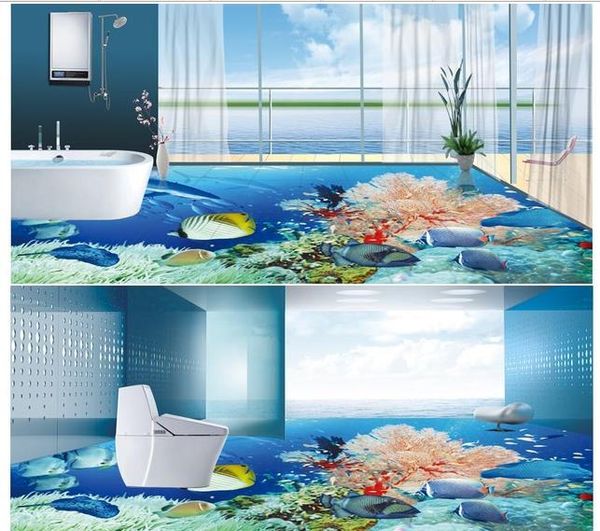 ocean world undersea 3d floor painting waterproof wallpaper for bathroom wall 
ocean world undersea 3d floor painting waterproof wallpaper for bathroom wall