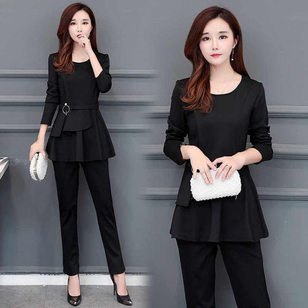 women casual pleated blouse long sleeve plus size trouser pencil causal pants, White
women casual pleated blouse long sleeve plus size trouser pencil causal pants, White