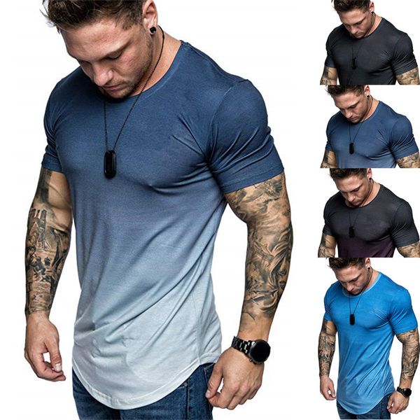 tshirts men's summer slim fit casual gradient color large size short sleeve blouse t shirt men fashion high quality, White;black
tshirts men's summer slim fit casual gradient color large size short sleeve blouse t shirt men fashion high quality, White;black