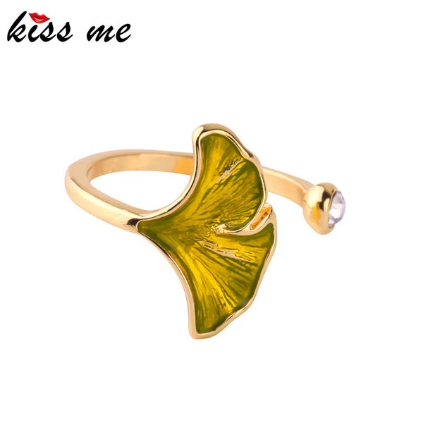 kissme unique two-tone enamel ginkgo leaf rings for women party gifts crystal opening ring 2019 fashion jewelry accessory, Golden;silver
kissme unique two-tone enamel ginkgo leaf rings for women party gifts crystal opening ring 2019 fashion jewelry accessory, Golden;silver