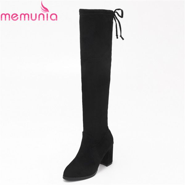 memunia new arrival over the knee high boots women 2020 black with narrow band thick high heels boots round toe winter shoes 
memunia new arrival over the knee high boots women 2020 black with narrow band thick high heels boots round toe winter shoes