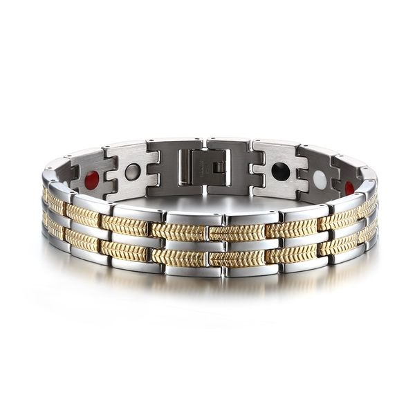 unique silver gold color magnet therapy germanium bracelets for men marriage anniversary birthday gift party jewelry man, Black
unique silver gold color magnet therapy germanium bracelets for men marriage anniversary birthday gift party jewelry man, Black
