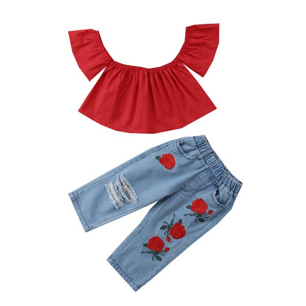 toddler baby 2019 off shoulder infant new born baby clothes romper solid tops+hole rose denim jean pants outfits ropa de, White
toddler baby 2019 off shoulder infant new born baby clothes romper solid tops+hole rose denim jean pants outfits ropa de, White