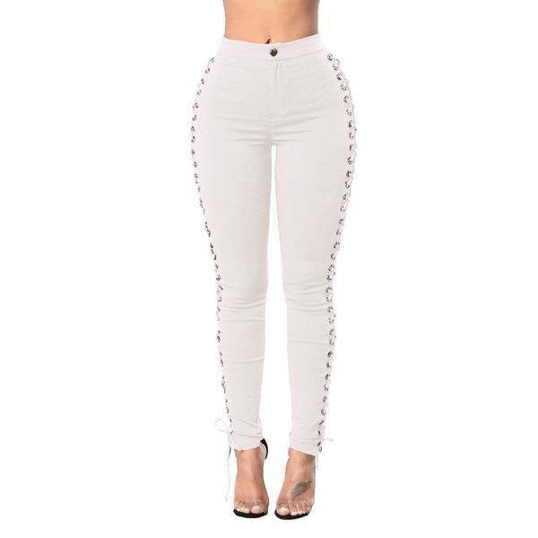 fashion bandage lace up skinny women jeans high waist solid long denim female pencil pants trouses streetwear, Blue
fashion bandage lace up skinny women jeans high waist solid long denim female pencil pants trouses streetwear, Blue