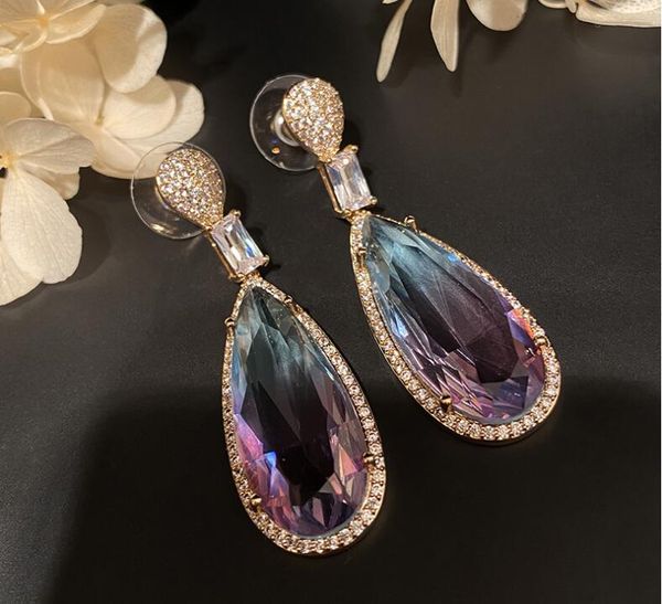 blue purple gradient color large water drop earrings women color zircon crystal drop simple ear accessories, Silver
blue purple gradient color large water drop earrings women color zircon crystal drop simple ear accessories, Silver