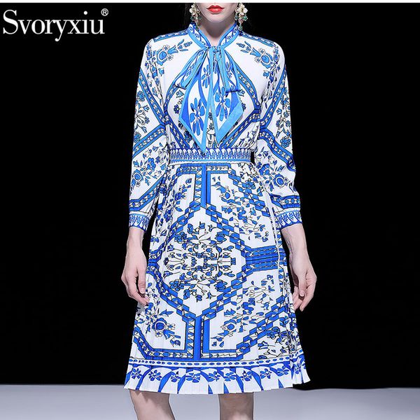 svoryxiu spring summer runway skirt suit women's fashion vintage blue white flower print office lady two piece set female
svoryxiu spring summer runway skirt suit women's fashion vintage blue white flower print office lady two piece set female