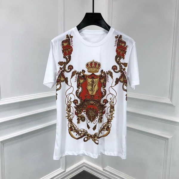 wb6117 fashion men's & tees 2020 runway european design short print party style t-shirts men's clothing, White;black
wb6117 fashion men's & tees 2020 runway european design short print party style t-shirts men's clothing, White;black