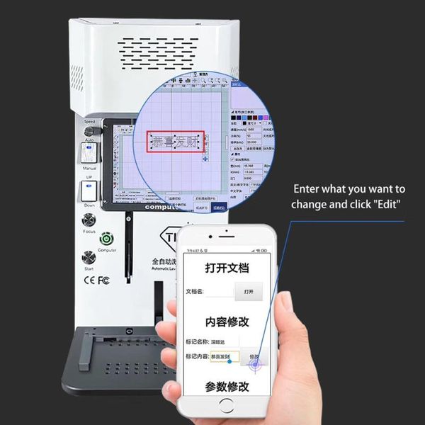 laser engraving machine back cover automatic laser screen engraver disassemble rear sub-frame engraving marking tbk-958b
laser engraving machine back cover automatic laser screen engraver disassemble rear sub-frame engraving marking tbk-958b