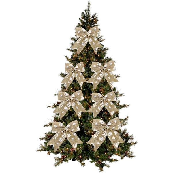 10pcs/pack christmas bows burlap bow sturdy snowflake rustic ornaments decorations ribbons for navidad party
10pcs/pack christmas bows burlap bow sturdy snowflake rustic ornaments decorations ribbons for navidad party