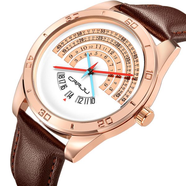 crrju men luxury sports leather watches male funny binary calendar clock japan movement waterproof wrist watch erkek kol saati, Slivery;brown
crrju men luxury sports leather watches male funny binary calendar clock japan movement waterproof wrist watch erkek kol saati, Slivery;brown