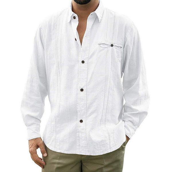 shujin mens loose fit cuban camp guayabera linen shirts casual button beach shirts -3xl loose solid color long sleeve shirt, White;black
shujin mens loose fit cuban camp guayabera linen shirts casual button beach shirts -3xl loose solid color long sleeve shirt, White;black