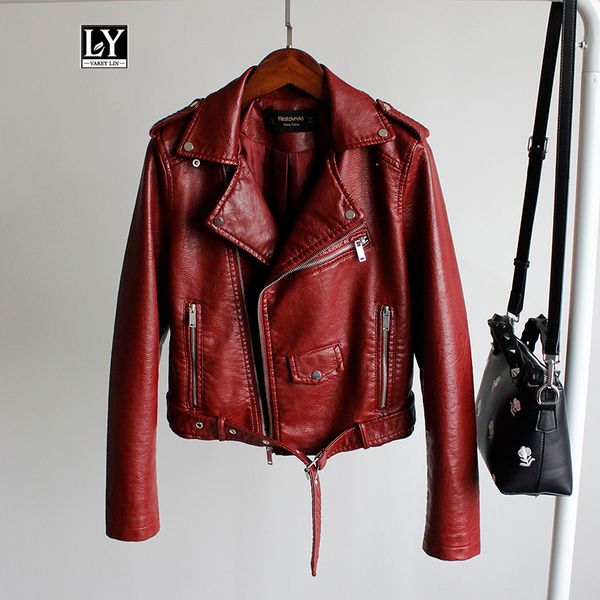ly varey lin autumn short faux soft leather jacket women moto zipper pu leather basic jackets black pink yellow coat with belt
ly varey lin autumn short faux soft leather jacket women moto zipper pu leather basic jackets black pink yellow coat with belt