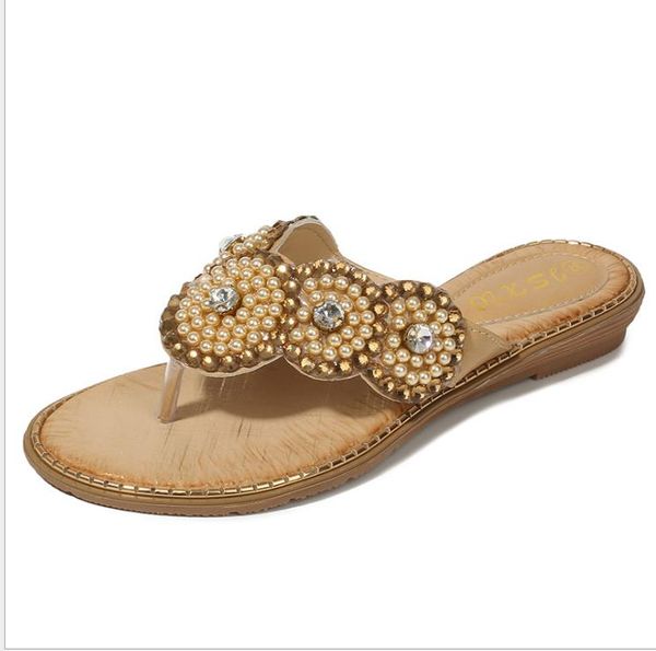 new breathable sandals and slippers women's rhinestone pearls women's shoes solid color wild, Black
new breathable sandals and slippers women's rhinestone pearls women's shoes solid color wild, Black
