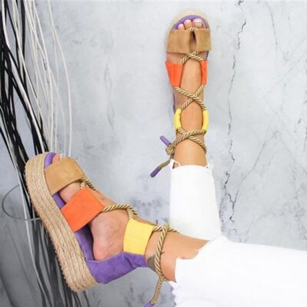 2019 summer women flat sandals rope lace up female beach shoes wedge shoes high heel comfortable platform sandals 9.19, Black
2019 summer women flat sandals rope lace up female beach shoes wedge shoes high heel comfortable platform sandals 9.19, Black