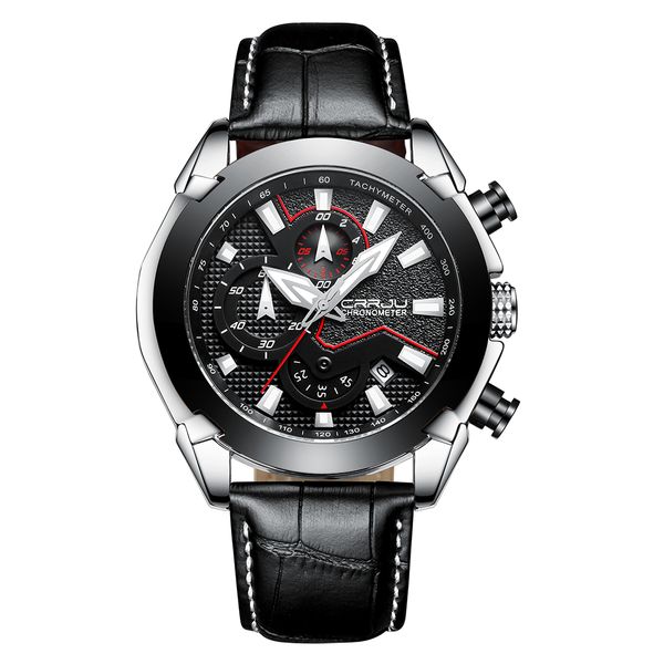 2020 relogio masculino crrju men's black dial watch military date quartz watches with leather belt mens luxury waterproof sport clock, Slivery;brown
2020 relogio masculino crrju men's black dial watch military date quartz watches with leather belt mens luxury waterproof sport clock, Slivery;brown
