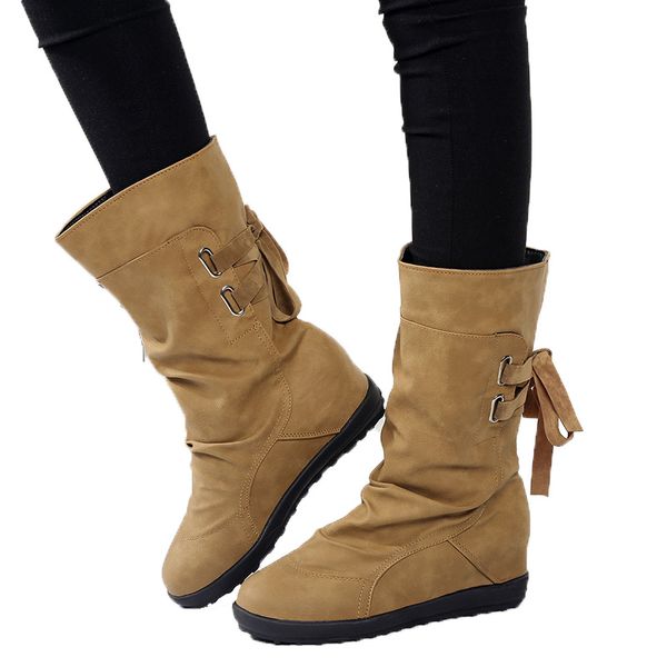 female boots winter large size women's shoes fashion warm metal buckle boots with straps wedge heel winter, Black
female boots winter large size women's shoes fashion warm metal buckle boots with straps wedge heel winter, Black