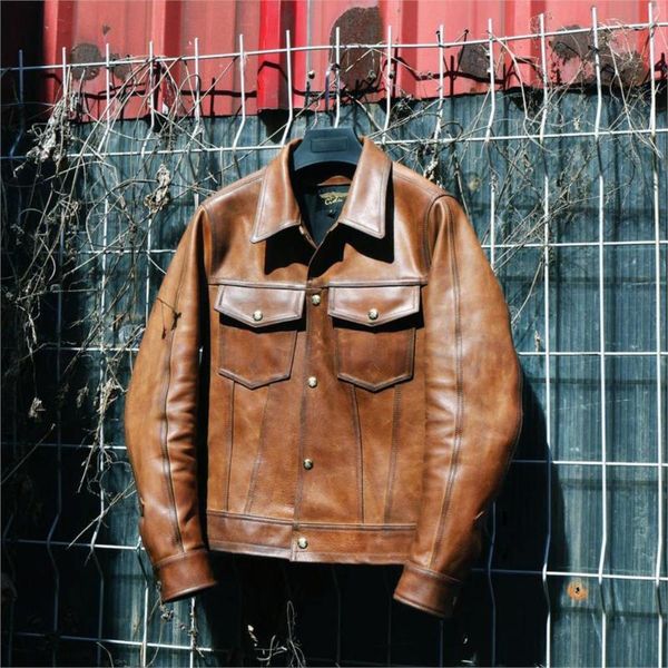 men's leather & faux non coated retro cowhide 507 denim jacket vintage man genuine cow clothes, Black
men's leather & faux non coated retro cowhide 507 denim jacket vintage man genuine cow clothes, Black