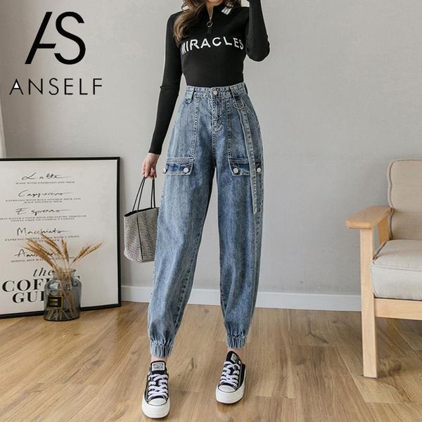 washed cargo pants women jeans loose denim pants elastic bottom high waist vintage boho harem baggy jeans casual trousers female, Blue
washed cargo pants women jeans loose denim pants elastic bottom high waist vintage boho harem baggy jeans casual trousers female, Blue