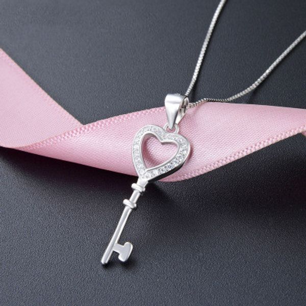 new korean 925 sterling silver classic heart key necklace pendant elegant temperament schoolgirl fashion first jewelry ladies necklace penda, Slivery;crystal
new korean 925 sterling silver classic heart key necklace pendant elegant temperament schoolgirl fashion first jewelry ladies necklace penda, Slivery;crystal