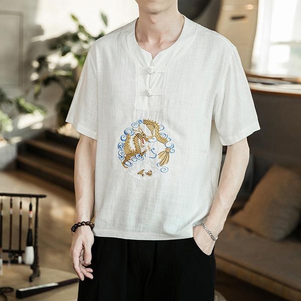 2020 new fashion designer short summer men's o-neck t-shirt men's loose cotton short sleeved and linen tiger printed blouse, White;black
2020 new fashion designer short summer men's o-neck t-shirt men's loose cotton short sleeved and linen tiger printed blouse, White;black