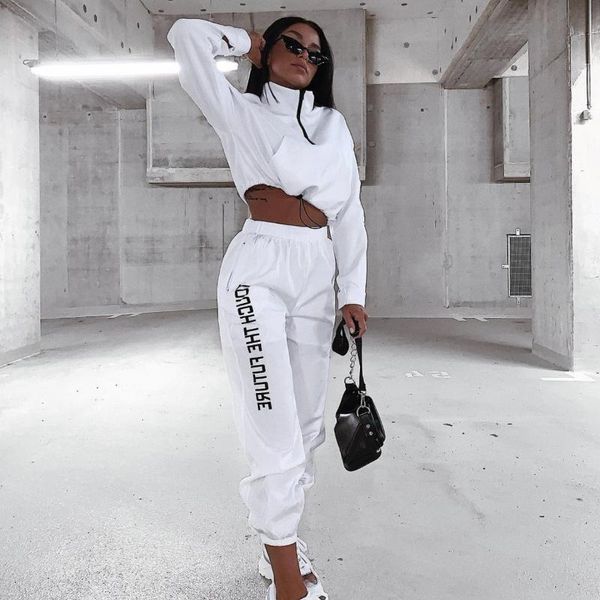 letter print casual workout two piece set women fashion zipper long sleeve outfits sporty active wear and pants set, White
letter print casual workout two piece set women fashion zipper long sleeve outfits sporty active wear and pants set, White