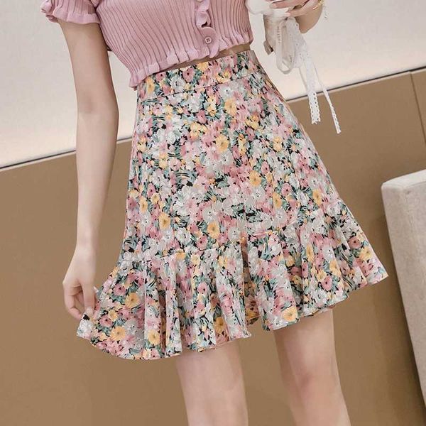han edition fresh floral skirts female spring new chiffon skirt of tall waist a word fishtail skirt show thin summer, Black
han edition fresh floral skirts female spring new chiffon skirt of tall waist a word fishtail skirt show thin summer, Black