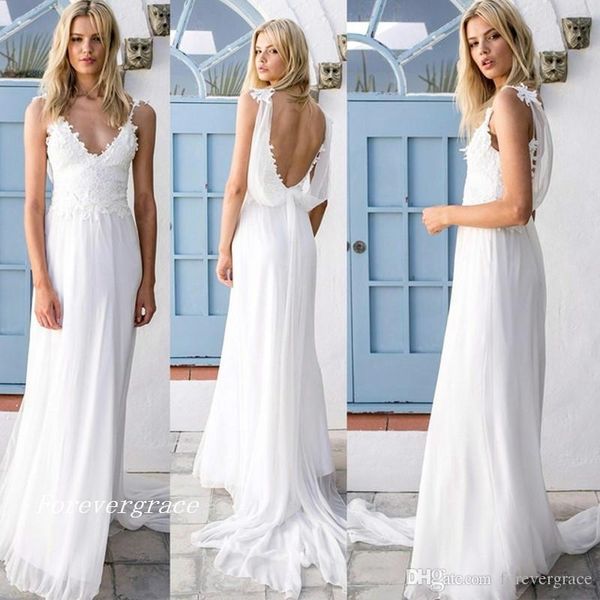 2019 bohemian a-line wedding dress romantic v neck appliqued lace summer beach bridal gown plus size custom made, White
2019 bohemian a-line wedding dress romantic v neck appliqued lace summer beach bridal gown plus size custom made, White