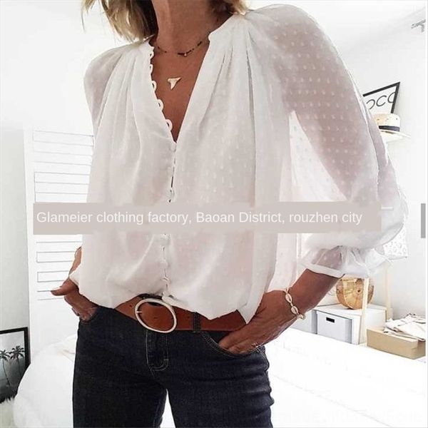 2019v-шея прозрачного шифона точка середине длинный рукав верхней 2019v-образного вырез прозрачного шифона точка середины рубашка с длинным, White
2019v-шея прозрачного шифона точка середине длинный рукав верхней 2019v-образного вырез прозрачного шифона точка середины рубашка с длинным, White