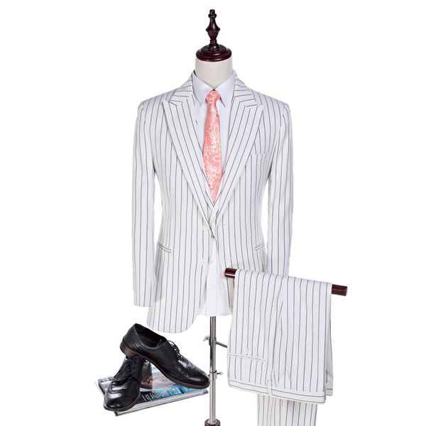 rope stripe groom tuxedos white man blazers for groomsman suit wedding suit costume striped man (jacket+pants+vest, White;black
rope stripe groom tuxedos white man blazers for groomsman suit wedding suit costume striped man (jacket+pants+vest, White;black